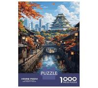 Osaka Castle in Autumn Adult Paper Puzzle, Historic Square Architecture, 1000 Pieces for Adults, Birthday Gift for Home Décor Fans, Weekend Hobby, 38x26cm/1000pcs