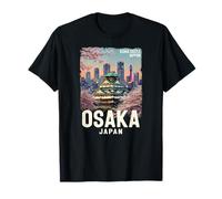 Osaka Castle Japan Cityscape Cherry Blossoms T-Shirt