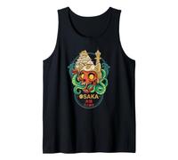 Osaka Cat Skull Octopus Takoyaki Japanese City Art Tank Top