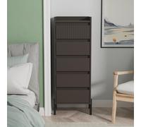 Osaka Chest - 5 Drawer - Narrow - Graphite Fluted