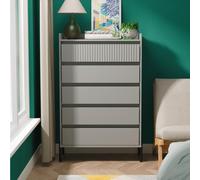 Osaka Chest - 5 Drawer - Wide - Dusk Grey Fluted