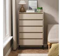 Osaka Chest - 5 Drawer - Wide - Mushroom Matt Fluted