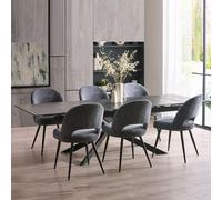 Osaka Extending Dining Table - 6-10 Seater - 160cm-260cm - Black Ceramic