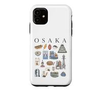 Osaka Japan Icons Cute Culture Travel Art Illustration Case for iPhone 11