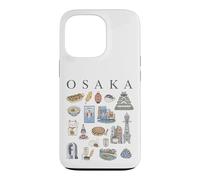 Osaka Japan Icons Cute Culture Travel Art Illustration Case for iPhone 13 Pro