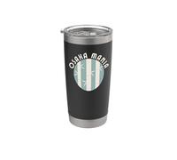Osaka Japan, Retro Style Aesthetic Minimalist Bamboo Stainless Steel Insulated Tumbler