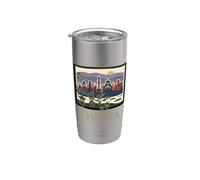 Osaka Japan Skyline Cherry Blossom Graphic Stainless Steel Insulated Tumbler