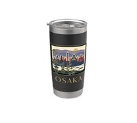 Osaka Japan Skyline Cherry Blossom Graphic Stainless Steel Insulated Tumbler