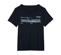 Osaka Japan Train Suburban Line Railway - Souvenir Route Map T-Shirt, Women's Plus, Black, 6X