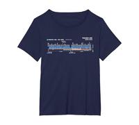 Osaka Japan Train Suburban Line Railway - Souvenir Route Map T-Shirt, Women's Plus, Navy Blue, 6X