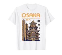 Osaka Night Skyline Pagoda Castle and Modern Towers T-Shirt
