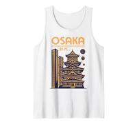 Osaka Night Skyline Pagoda Castle and Modern Towers Tank Top