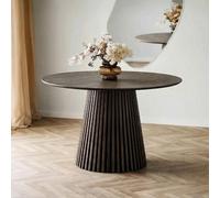 Osaka Round Dining Table - 4 Seater - 120cm - Slatted Base - Smoked Oak