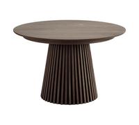Osaka Smoked Oak 4-8 Seater Extending Round Dining Table with Slatted Base - 120cm-200cm