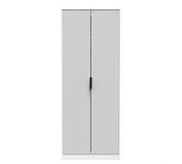 Osaka Tall Plain Wardrobe In Grey & White (Ready Assembled)