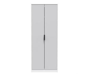 Osaka Tall Plain Wardrobe In Grey & White (Ready Assembled)
