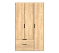 Osaka Tall Triple 2 Drawer Wardrobe In Nebraska Oak (Ready Assembled)