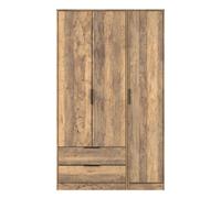 Osaka Tall Triple 2 Drawer Wardrobe In Vintage Oak (Ready Assembled)