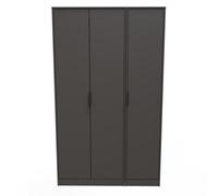 Osaka Tall Triple Plain Wardrobe In Graphite (Ready Assembled)