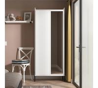 Osaka Wardrobe - 2 Door - 1 Mirror - Tall - White Matt Fluted