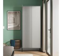 Osaka Wardrobe - 2 Door - Tall - Dusk Grey Fluted