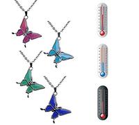 OSALAD 1pc Butterfly Color Change With Temperature Necklace Butterfly Magic Emotion Feeling Mood Pendant Necklace Jewelry