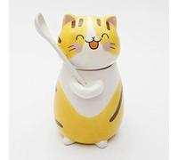 OSALAD Cat Cup Kitten Modelling Ceramic Coffee With Lid And Spoon Cartoon Drink Water Milk Mugs Nice Gift Friend Present Souvenir