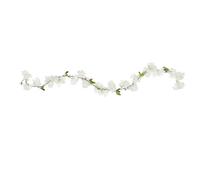 OSALADI 1.77m Artificial Cherry Blossom Flower Vine in White, Flexible and Not Easy to Deform Plastic Hanging Flowers Wall Decor for Valentine's Day Decoration and Festival Ornament