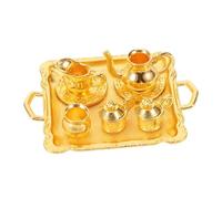 OSALADI 1 Set Adorable Alloy Teaware Model Dollhouse Decoration Miniature House Accessory for DIY Crafts and Room Art Design