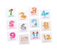 OSALADI 1 Set Animal Shape Number Milestone Stickers Newborn Month Sticker Infant Photo Prop Souvenir Commemorate