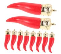 OSALADI 10 Pcs Red Pepper Charm Beads Lightweight Vegetable Pendants for DIY Jewelry Making for Necklaces Bracelets and Keychains Unique Food Jewelry with Robust Detail