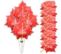 OSALADI 10 Pcs Thanksgiving Maple Leaf Foil Balloons Autumn Party Decorations Fall Harvest Festival Supplies