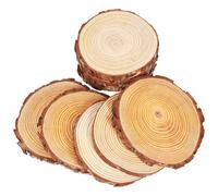 OSALADI 10 Pieces Round Unfinished Wood Slices Coasters 18-20cm Diameter 1.5cm Thick DIY Log Slices for Crafts Home Decoration Rustic Wooden Discs for Art and Table Protection