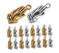 OSALADI 100PCS Alloy Prayer Hands Charms for Jewelry Making Vintage Pendants for Bracelets Necklaces Earrings Religious Craft Supplies with Elegant Blessing Design Gold Silver