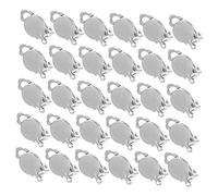 OSALADI 100Pcs Ear Clip Accessories Round Flat Back Clip-on Earring Base Holes for DIY Jewellery Making Non-Pierced Safe Earring Component