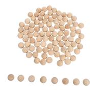 OSALADI 100pcs No Hole Natural Wood Beads for DIY Crafts and Jewelry Making Unfinished Wooden Balls with Rustic Texture Compact for Creative Handmade Projects and Educational Art Supplies
