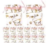 OSALADI 100pcs Pink Organza Drawstring Gift Pouches Small Jewelry Bags Made of Gauze with Easy Open and Close Feature, Preventing Small Items from Falling, for Birthday Party or Bridal