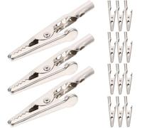 OSALADI 100pcs Plated Metal Alligator Clips Single Prong Screw Probe Electrical Test Leads Compact Anti-Static Clamps for DIY Crafting and Circuit Testing