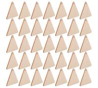 OSALADI 100pcs Unfinished Wood Pieces with Holes Triangle Pendant Rustic Natural Wood Material Easy to Paint Smooth Surface DIY Crafting for Shop Decoration