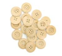 OSALADI 100pcs Wooden Buttons 25mm Wide Four-Hole Eco-Friendly Decorative Sewing Buttons for Handmade Material and DIY Making, Practical and Environmental Protection, 2 Bags Included