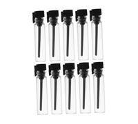 OSALADI 10ml Mini Glass Perfume Sample Bottles 10pcs Black Essential Oil Packaging Vials Refillable Leak-proof Travel Serum Containers for Aromatherapy Makeup