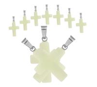 OSALADI 10pcs Agate Cross Pendants Stone Charms for DIY Jewelry Making Accessories Durable Metal Material for Party Travel Daily Wear