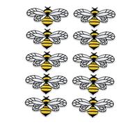 OSALADI 10pcs Bee Badge Embroidered Applique Patches for Clothes and Jeans, Lovely Bee Shape Delicate Clothes Patch for Decorating Costumes and Covering Holes, Cloth Material