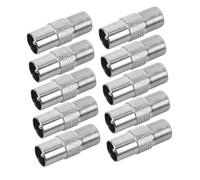 OSALADI 10Pcs Coax Adapter High Compatibility Type Female to Male Connector for Satellite Tv Home Theater Signal Transmission Precision Engineering Versatile Use