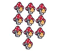 OSALADI 10Pcs Embroidered Mushroom Sewing Patches DIY Applique Clothing Accessories Bright Colors Easy Hand Sew for Jackets Jeans Bags Shoes Craft Decoration
