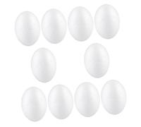 OSALADI 10pcs Foam Fake Eggs Solid DIY Craft Models for Painting and Decorating Reusable Faux Eggs for Easter Kitchen Decor and Artistic Projects