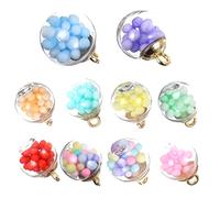 OSALADI 10pcs Glass Balls Charms Set for DIY Jewelry Making Creative Hanging Pendants for Keychains Necklaces Bracelets More for Crafting with Friends Family