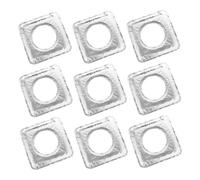 OSALADI 10pcs Heat Resistant Aluminum Foil Gas Stove Liners Oil Cleaning Pads for Gas Oven Covers Reusable Easy to Clean Square Shape Silver