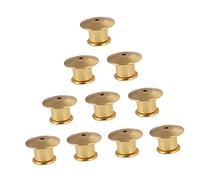OSALADI 10pcs Metal Locking Clasp Pin Keepers for Badges Hats Bags Durable Gold Backs for Displaying Pins Name Tags and Jewelry Accessories