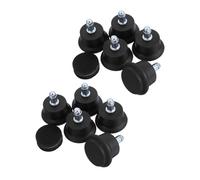 OSALADI 10pcs Office Chair Bell Glides Replacement with Non-slip Pads Alloy Steel PP Stable Base Easy Conversion From Swivel Casters to Fixed Feet Protect Hardwood Tile Floors Suitable for
